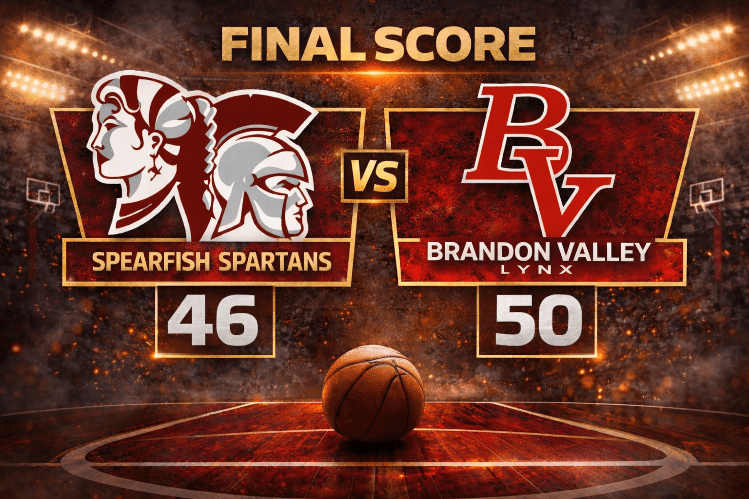 Kortan’s Big Performance Not Enough as Spartans Fall to Brandon Valley, 50-46